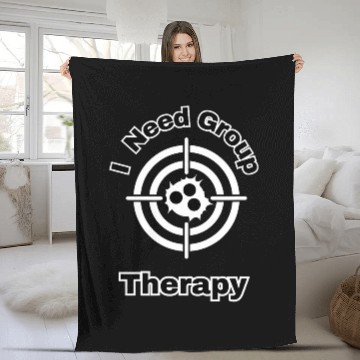 Discover Funny guns Range I Need Group Therapy Fleece Blankets