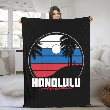 Discover Hawaii Surfer I Honolulu Surf I Honolulu Hawaii 1 Fleece Blankets