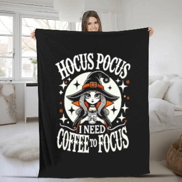 Discover Coffee Fun Hocus Pocus I Need Coffee To Focus Spooky Halloween Witches Baseball Tees Fleece Blankets
