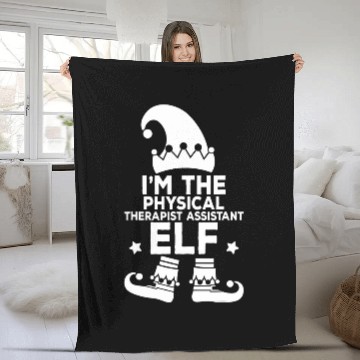 Discover Physical Therapist Assistant Elf Holiday Matching Christmas Zip Fleece Blankets