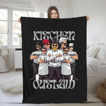 Discover Kitchen Outlaw 2Culinary Gangster Chef Squad Fleece Blankets
