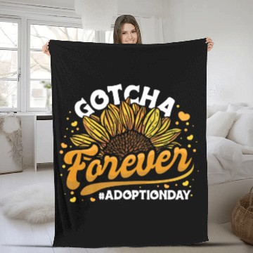 Discover Gotcha Forever Adoption Announcement Gotcha Day Sunflower 1 Fleece Blankets