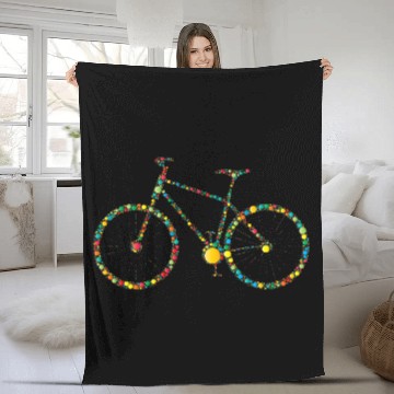 Discover Bike Polka Dots for Bike Lovers Fleece Blankets