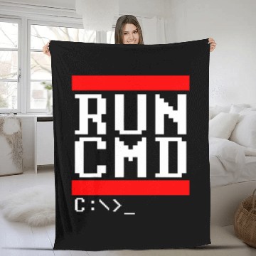 Discover Funny Nerdy Run CMD DOS Command Prompt Computer Programmer Fleece Blankets