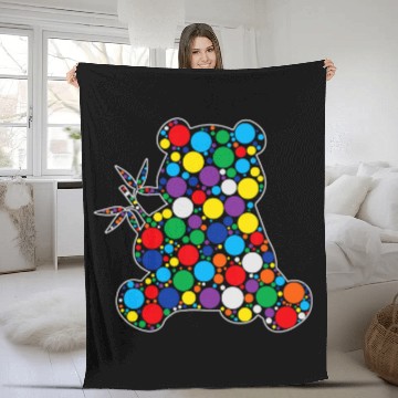 Discover Panda Pet September 15th Polka Dot Panda International Dot Day Fleece Blankets
