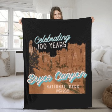 Discover Bryce Canyon National Park Centennial 100th Anniversary Gear 2 Fleece Blankets