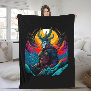 Discover Loki Norse Mythology Viking Fleece Blankets
