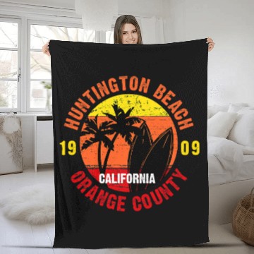 Discover Huntington Beach Surf Fall Competitions Fleece Blankets