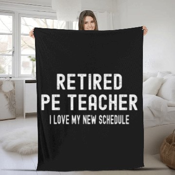 Discover Retired PE Teacher Retirement Physical Education Teacher Fleece Blankets
