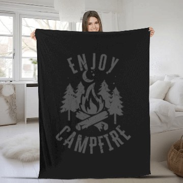 Discover Funny Enjoy Camping RV Tent Happy Camper Campfire Hiking Baseball Tees Fleece Blankets