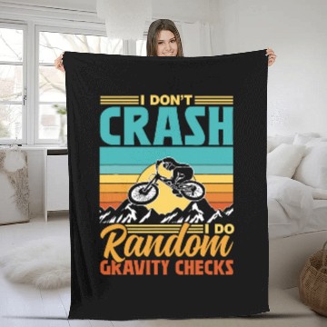 Discover I Dont Crash I Do Random Gravity Checks Mtb Mountain Bike 1 Fleece Blankets