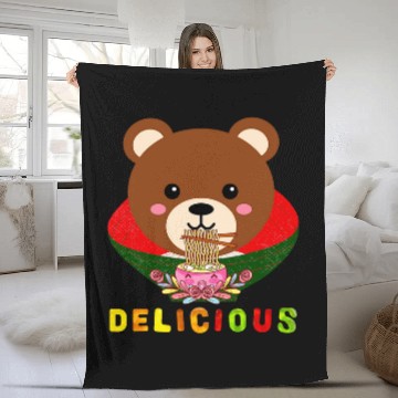 Discover Panda Pet Red Panda Eating RamenTEEs5 Fleece Blankets