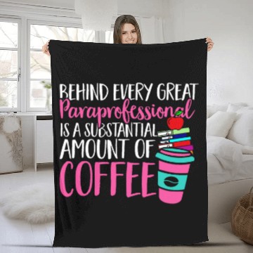 Discover Coffee Fun Paraprofessional Teacher Assistant Baseball Tees Fleece Blankets