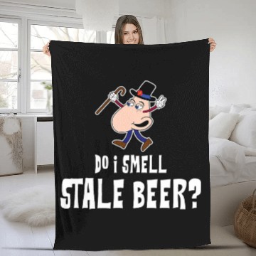 Discover Beer Fun Do I Smell Stale Beer Angry Nosy Nose Fleece Blankets