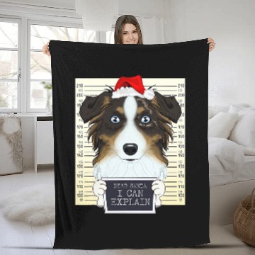 Discover Dear Santa I Can Explain I Christmas Australian Shepherd Zip Fleece Blankets