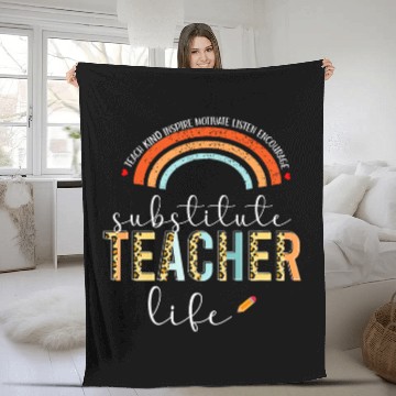 Discover Substitute Teacher Appreciation Sub Teacher Rainbow Fleece Blankets