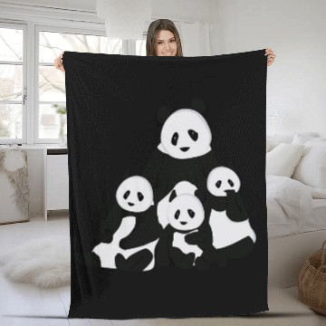 Discover Panda Pet stuffed animal costume four bears Fleece Blankets