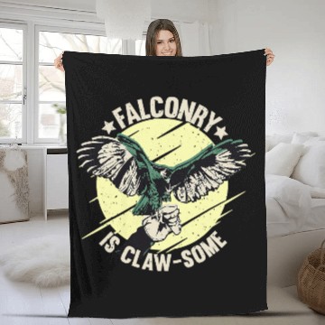 Discover FALCONRY Falcon Bird Hunting Fleece Blankets
