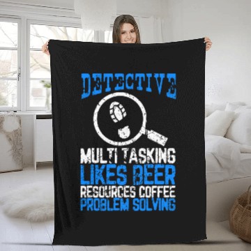 Discover Detective Multi Tasking Problem Solving Distressed Design Fleece Blankets