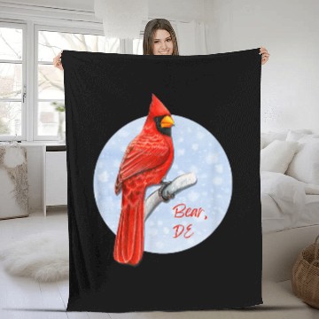 Discover Bear Pet Bear DE Pride Red Cardinal Birder Birdwatching Baseball Tees Fleece Blankets