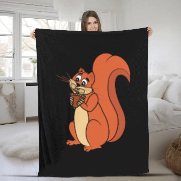 Discover Squirrel Pet Eating Nuts Funny Rodent Forest Animal Lovers Baseball Tees Fleece Blankets
