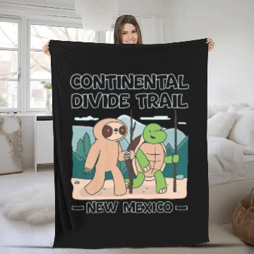 Discover Continental Divide Trail Sloth Hiking Team New Mexico Fleece Blankets