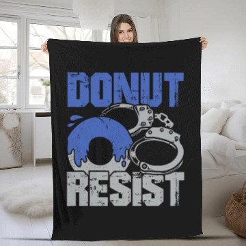 Discover Donut Resist Design for a Police Officer Fleece Blankets