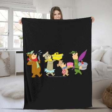 Discover Bear Pet Yogi Bear Marching to the Picnic Fleece Blankets