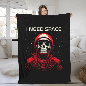 Discover I Need Space Skeletons Skull Astronaut Zip Fleece Blankets