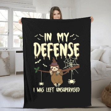 Discover Sloth Pet In My Defense I Was Left Unsupervised Witch Sloth Lover Zip Fleece Blankets