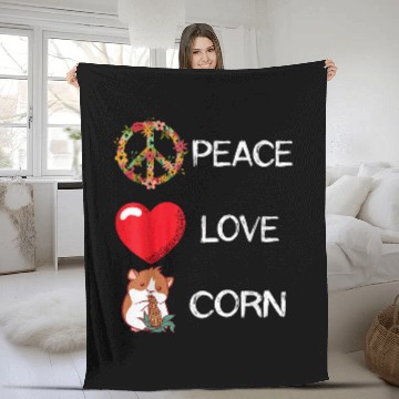 Discover Hamster Pet Corn Hamster Guinea Pig Maize Crop Corn Lover Love Peace Fleece Blankets