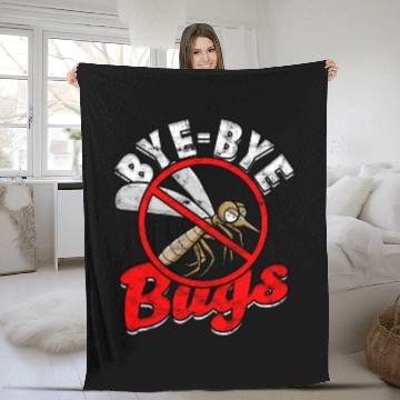 Discover Byebye bugs Insect Terminator Pest Warrior Zip Fleece Blankets
