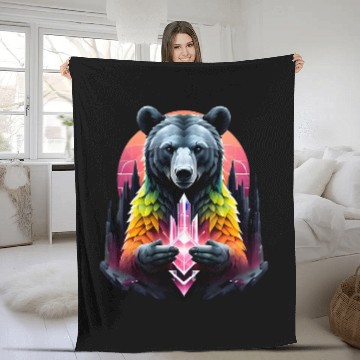 Discover Bear Pet Oversized Teddy Bear Pink Gemstone Crystal Decor Accessory Fleece Blankets