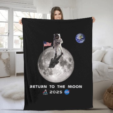 Discover NASA Artemis Mission Astronaut Moon 2025 Zip Fleece Blankets
