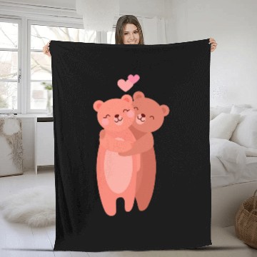 Discover Bear Pet BEAR COUPLES GIFT Wedding Anniversary Engagement Party Her 2 Fleece Blankets