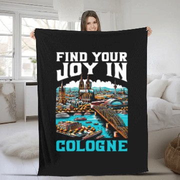 Discover Cologne Germany Travel Vacation German I Love Cologne 12 Fleece Blankets
