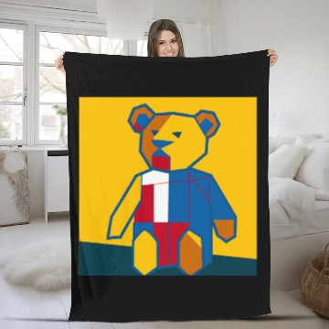 Discover Bear Pet Constructivist Teddy Bear Fleece Blankets