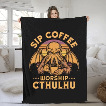 Discover Coffee Fun Sip Coffee Worship Cthulhu Cthulhu Cult Coffee Lover 1 8 Baseball Tees Fleece Blankets