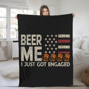 Discover Beer Fun Beer Me I Just Got Engaged Funny Engagement US Flag Baseball Tees Fleece Blankets