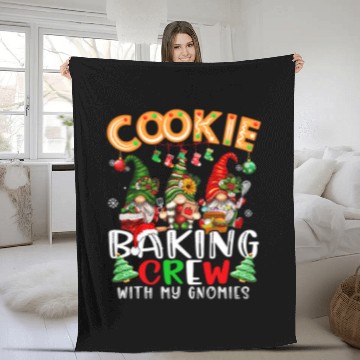 Discover Cookie Baking Crew With My Gnomies Cooking Gnomes Christmas Fleece Blankets