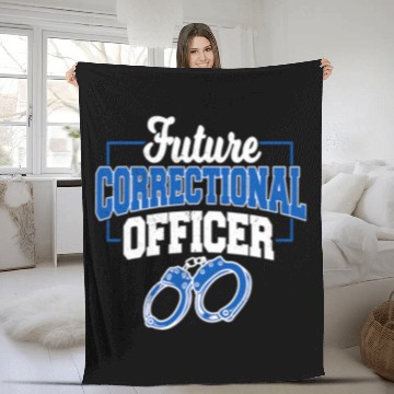 Discover Correctional Officer Aspiring Prison Police Correction Jail Zip Fleece Blankets