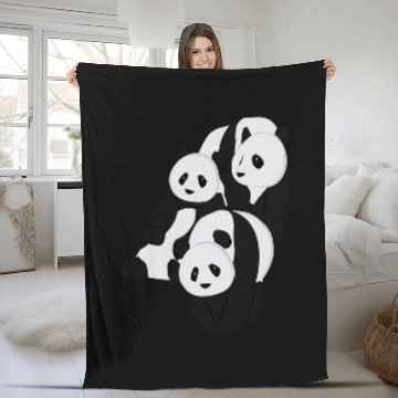 Discover Panda Pet stuffed animal costume three bears Fleece Blankets