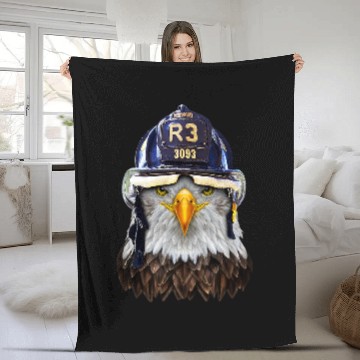 Discover Firefighter Job Bald Eagle in Firefighter Helmet Baseball Tees Fleece Blankets