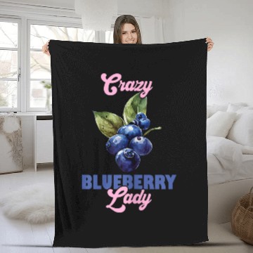 Discover crazys Blueberry Lady Blueberries Fruit Berry Garden Fleece Blankets