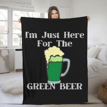 Discover Beer Fun St Patricks Day Funny Green Beer St Paddys Fleece Blankets