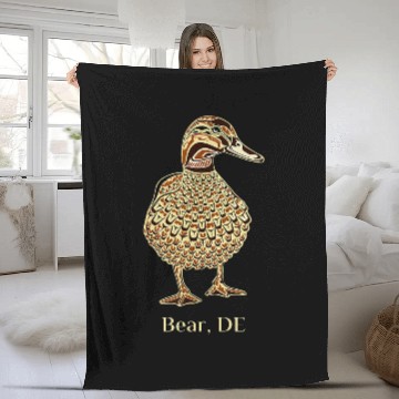 Discover Bear Pet Bear Delaware Native American Mallard Duck Birdwatching Zip Fleece Blankets
