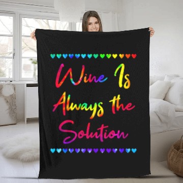Discover Wines Fun Is Always the Solution Wines Lover Mom Champagne Mother 7 Baseball Tees Fleece Blankets