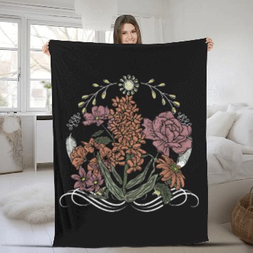 Discover Herbs and Botanical Garden vintages Wildflowers Fleece Blankets