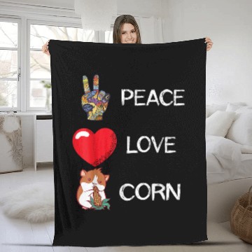 Discover Hamster Pet Corn Love Peace Hamster Guinea Pig Maize Crop Corn Lover Fleece Blankets