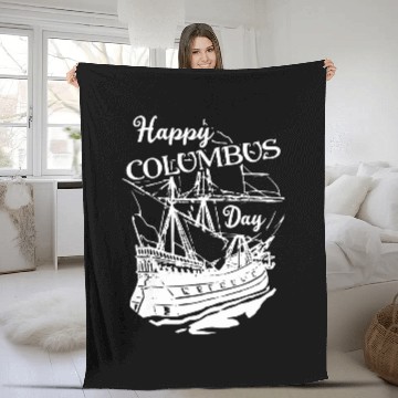 Discover Happy Columbus Day 1 Fleece Blankets